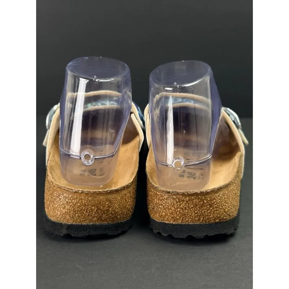 Birki’s by Birkenstock Peace Sign Mary Jane Clogs Blue EU 38 US 7 Mules